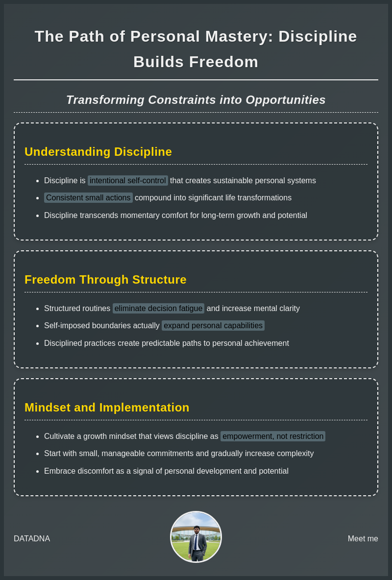 Discipline and Freedom