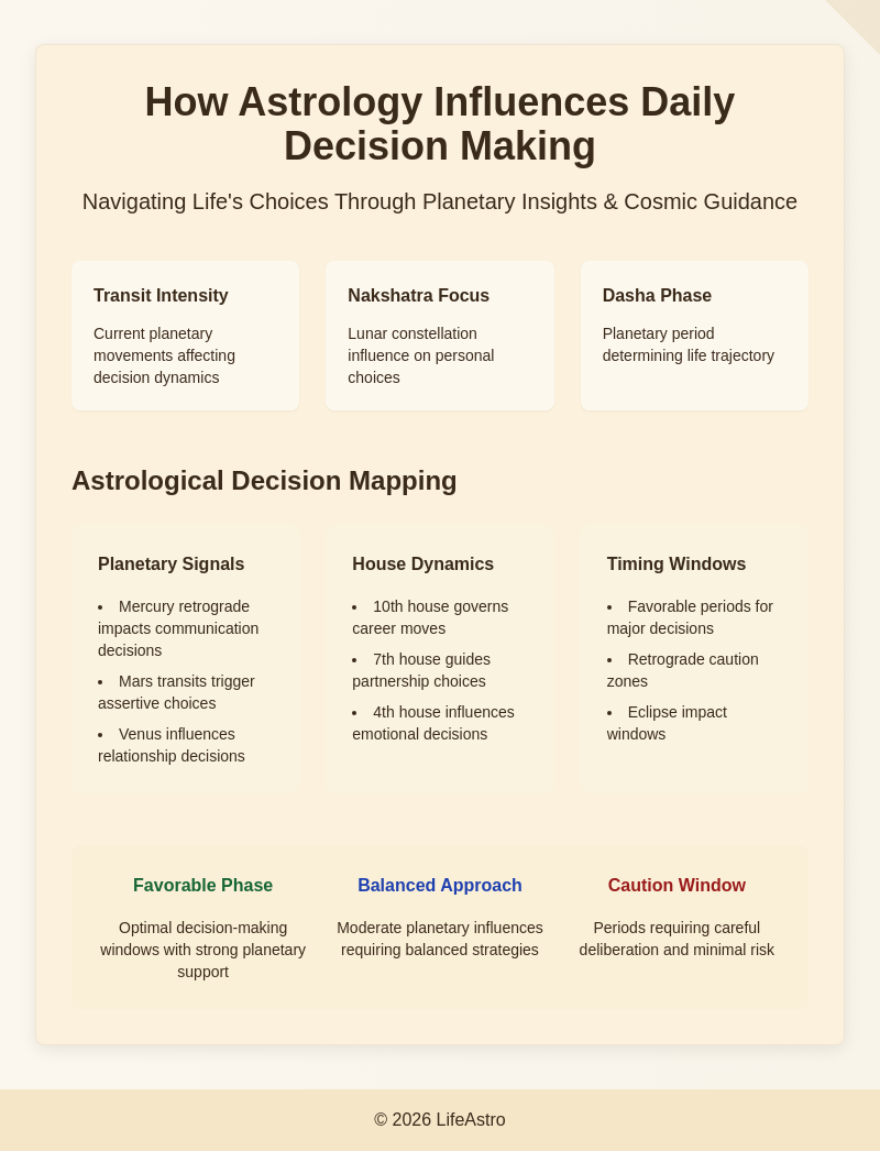 Astrology Decision Making
